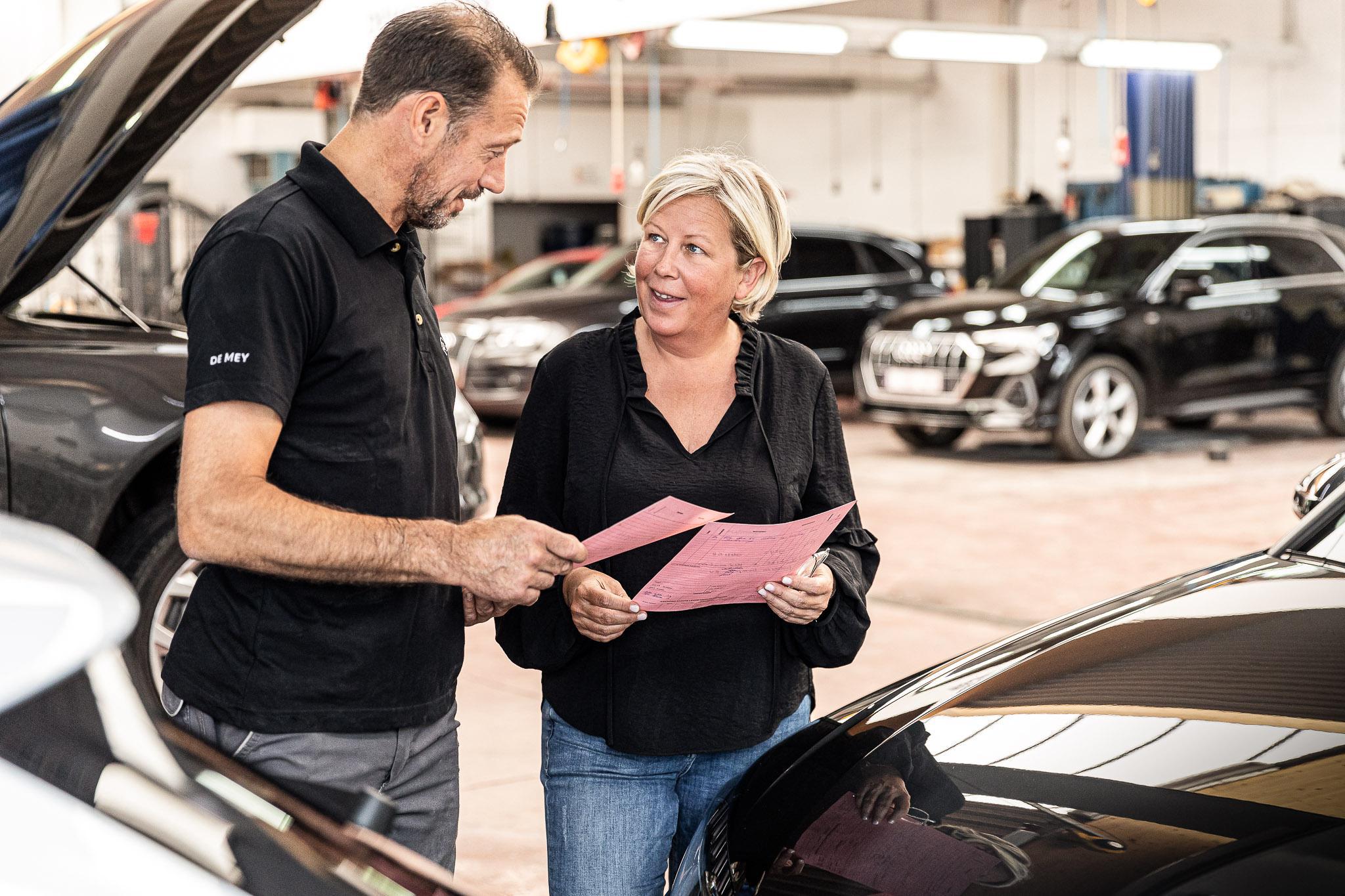 Garage De Mey bij een keuring na ongeval